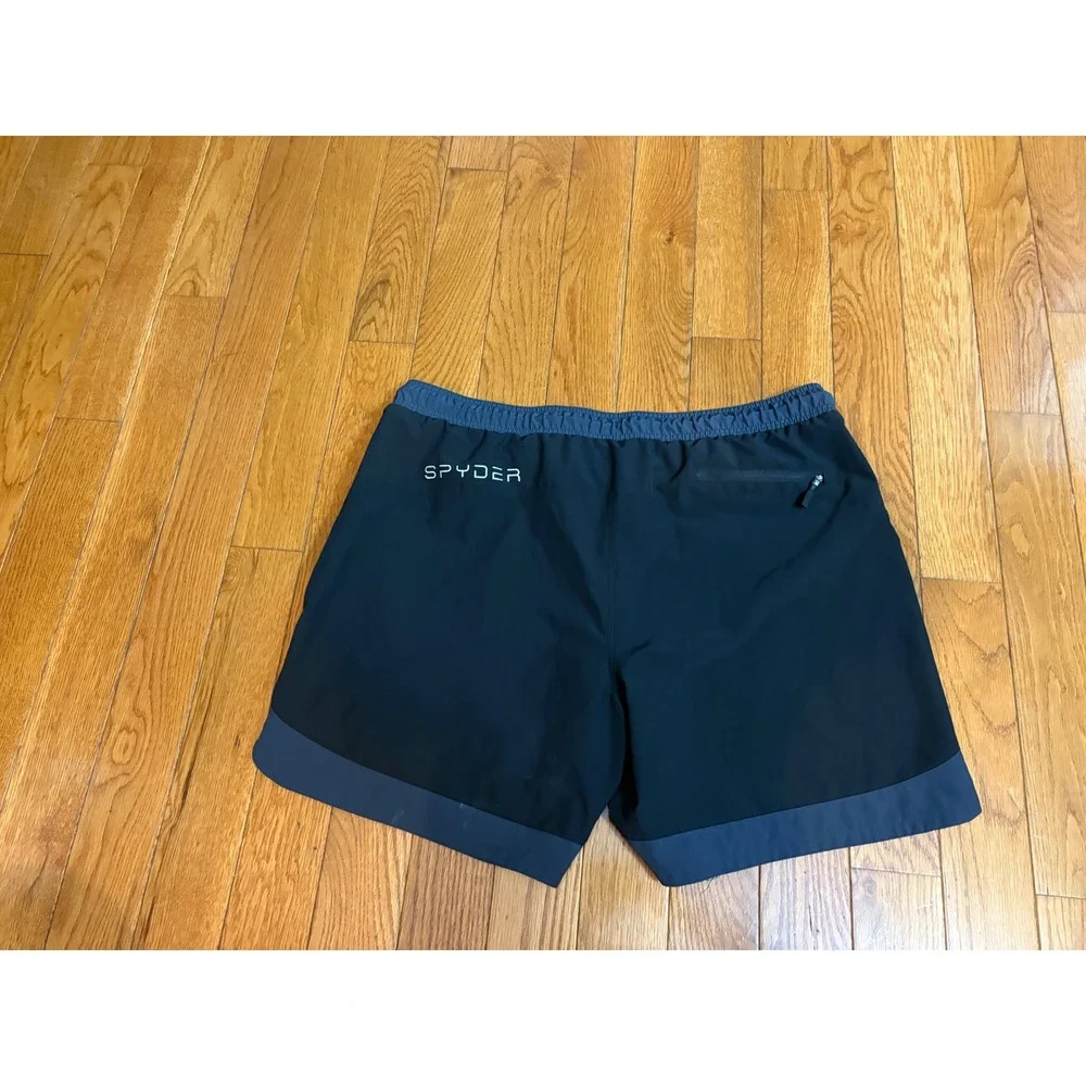 Spyder Swim Trunks Mens XXL Black Gray Mesh Lined Board Shorts 7 Inch Inseam